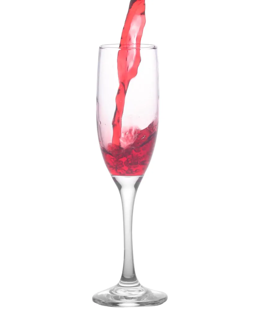 Clear Distinctive Wine Glasses | Set of 6 | 180 ML | 9 x 2 x 2 inches