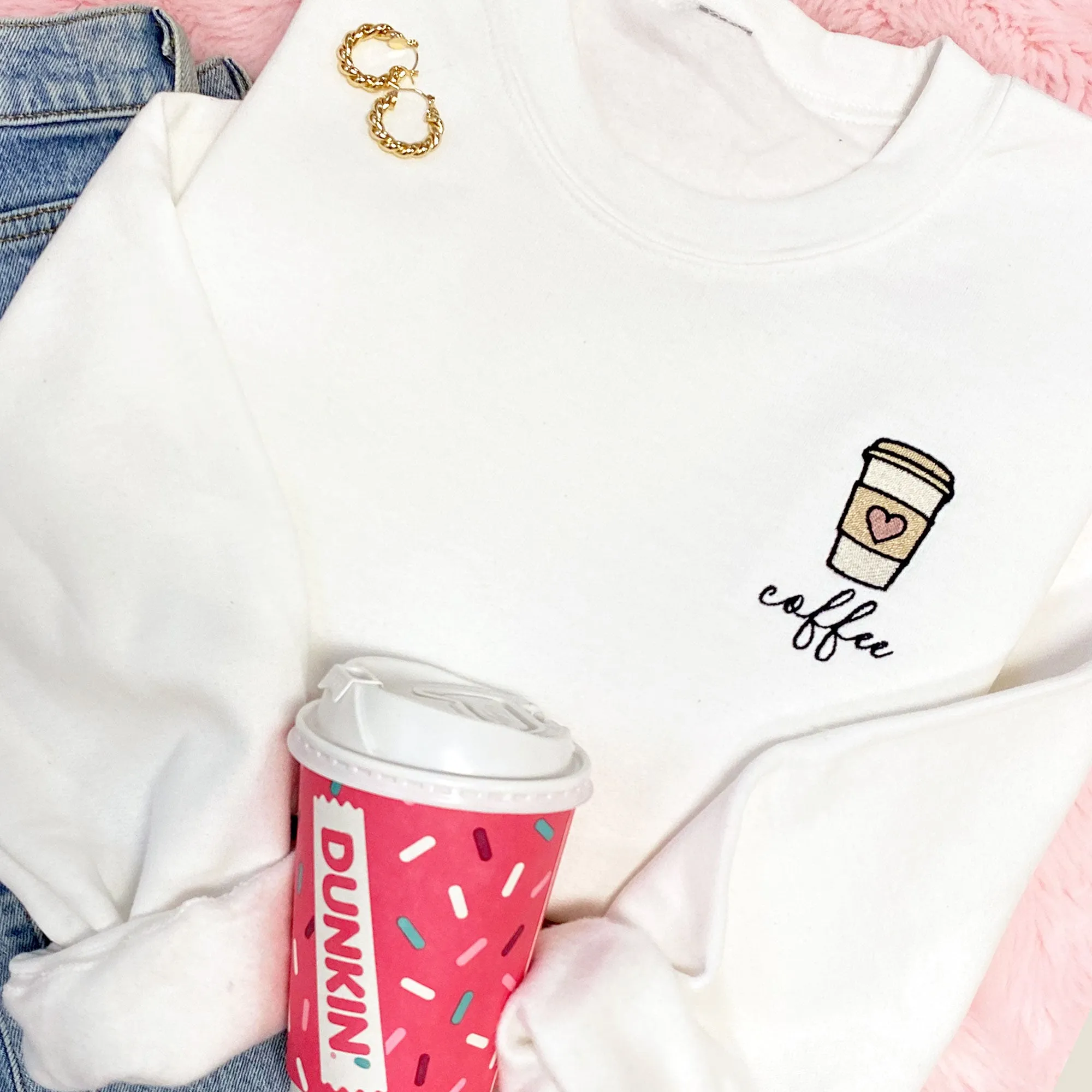 Coffee Lover Embroidered Gemma Sweatshirt