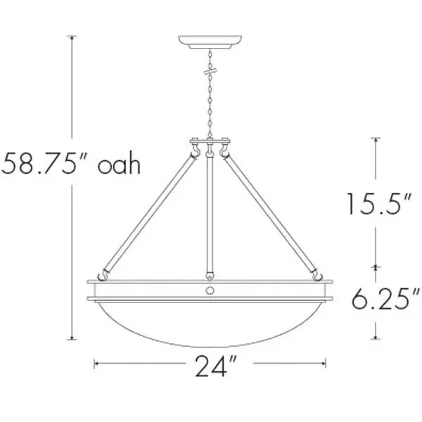 Compass 9925-24-CH Indoor/Outdoor Chain Hung Pendant By Ultralights Lighting