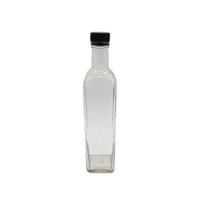 Consol 500ml Glass Bottle Square Olive Oil Bottle with black Lid