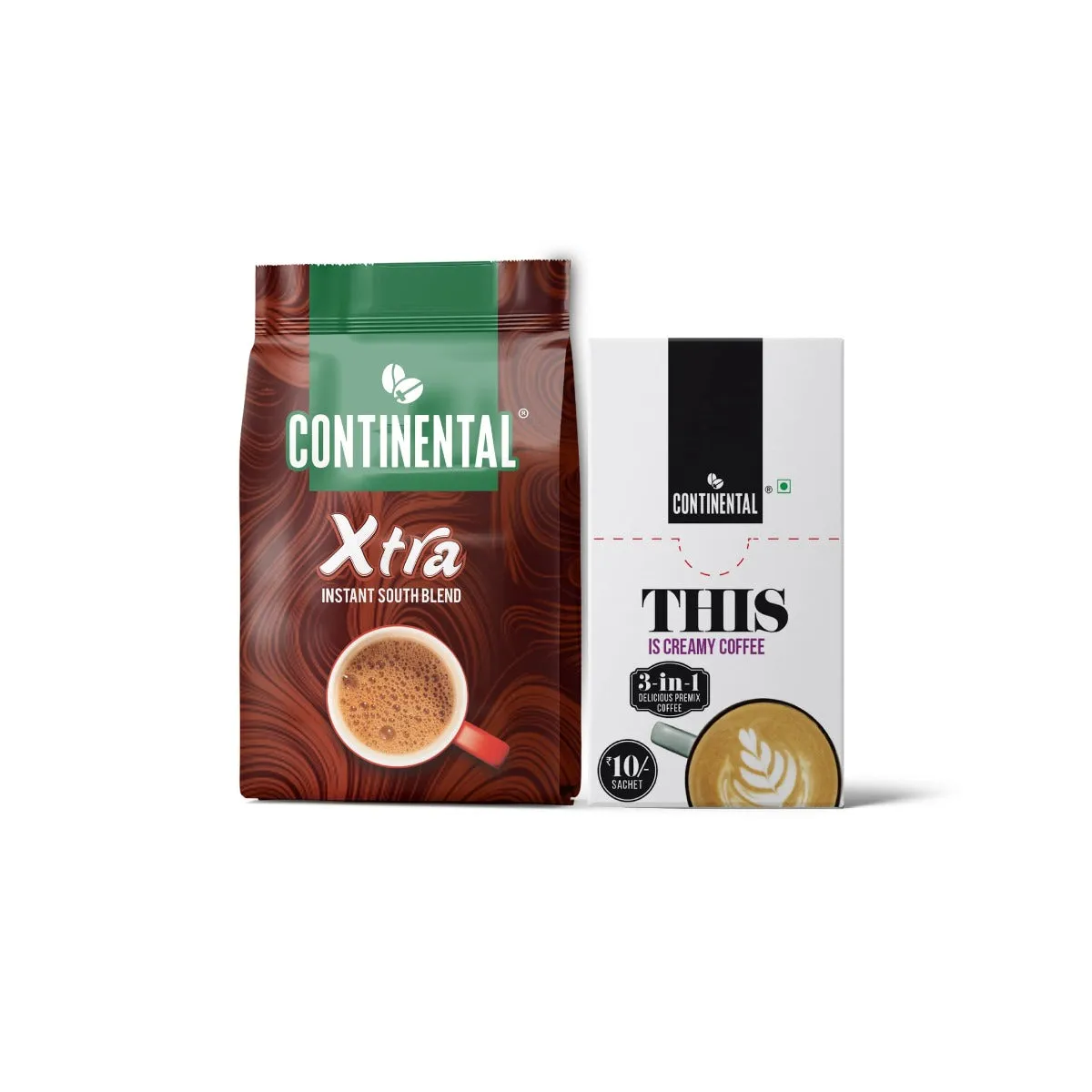 Continental Xtra Instant Coffee 200g Pouch   Continental This Creamy 3-in-1 Premix Coffee Powder - Single Box ( 18g*10 Sachets )