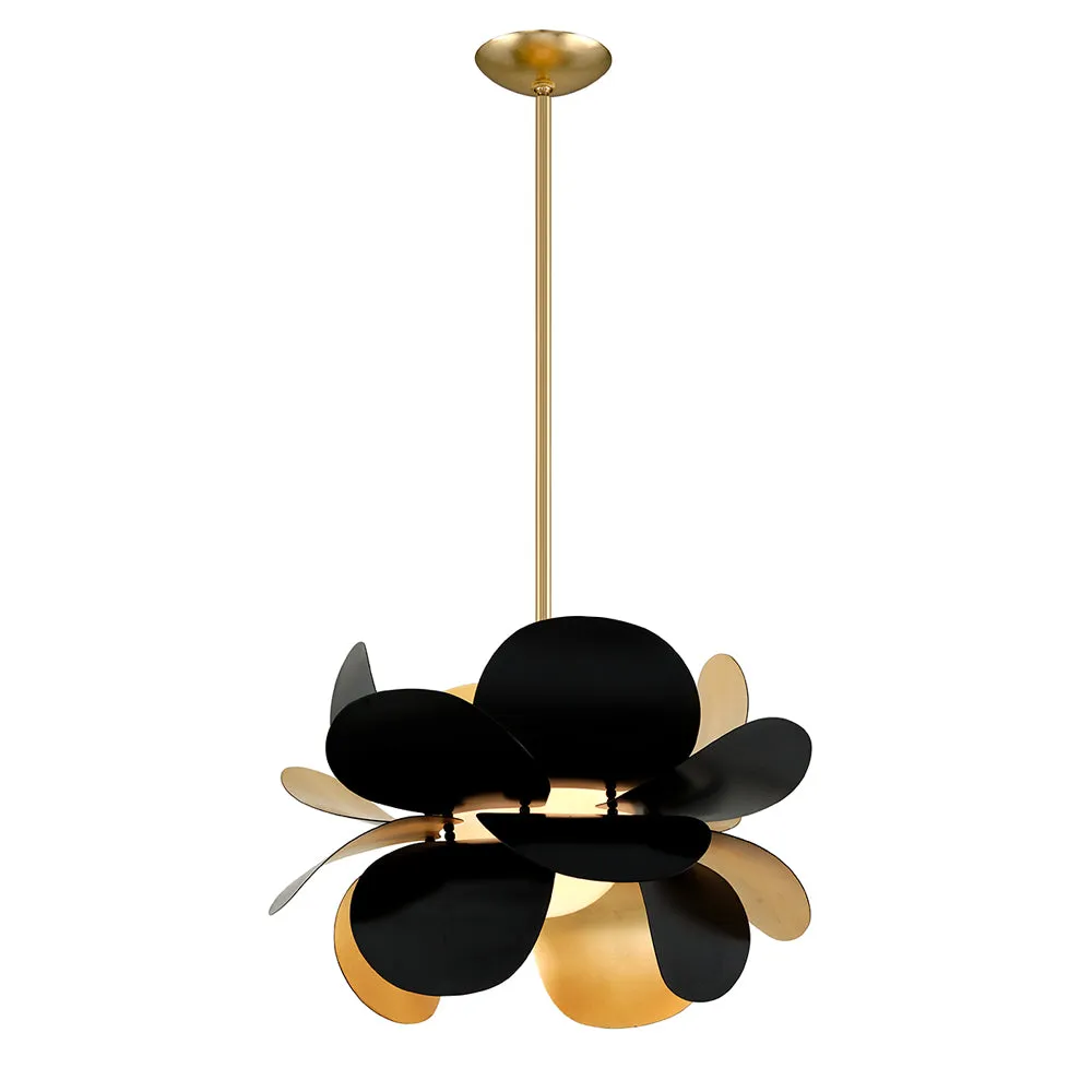 Corbett Lighting Ginger Black Base And Opal White Ceiling Pendant Light