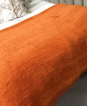 Cotton Chenille  Blanket in orange