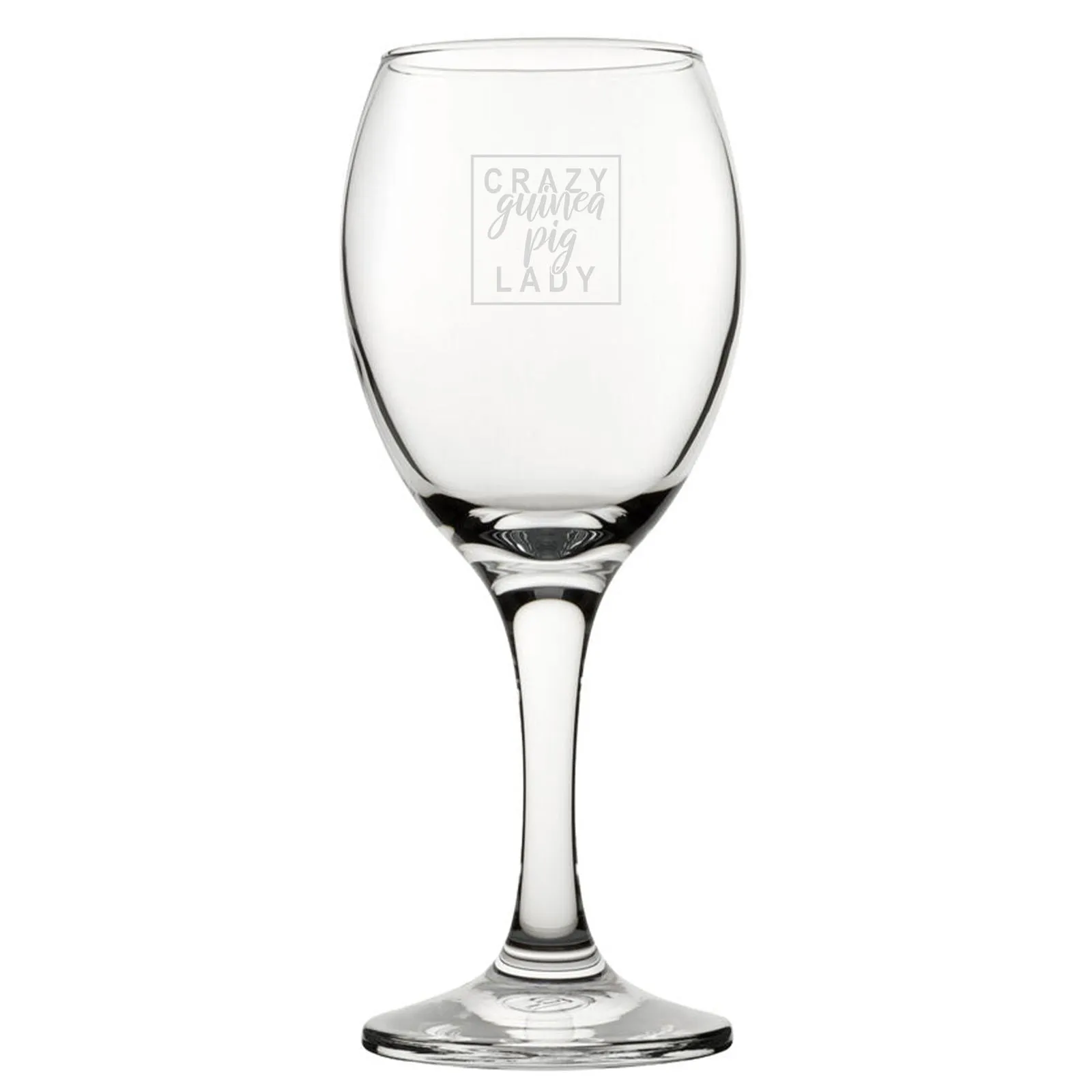 Crazy Guinea Pig Lady - Engraved Novelty Wine Glass