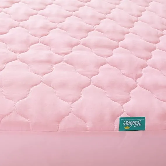 Crib Mattress Protector/ Pad Cover - Ultra Soft Microfiber, Waterproof, Pink (for Standard Crib/ Toddler Bed)