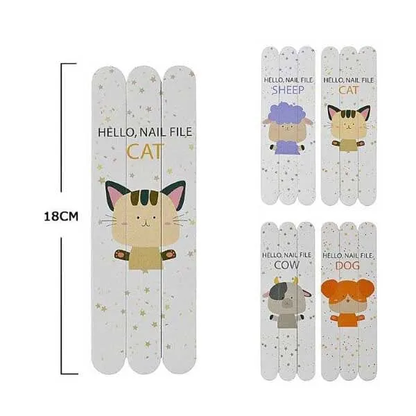 Cute Animal Print 3PC Nail File (12 units)