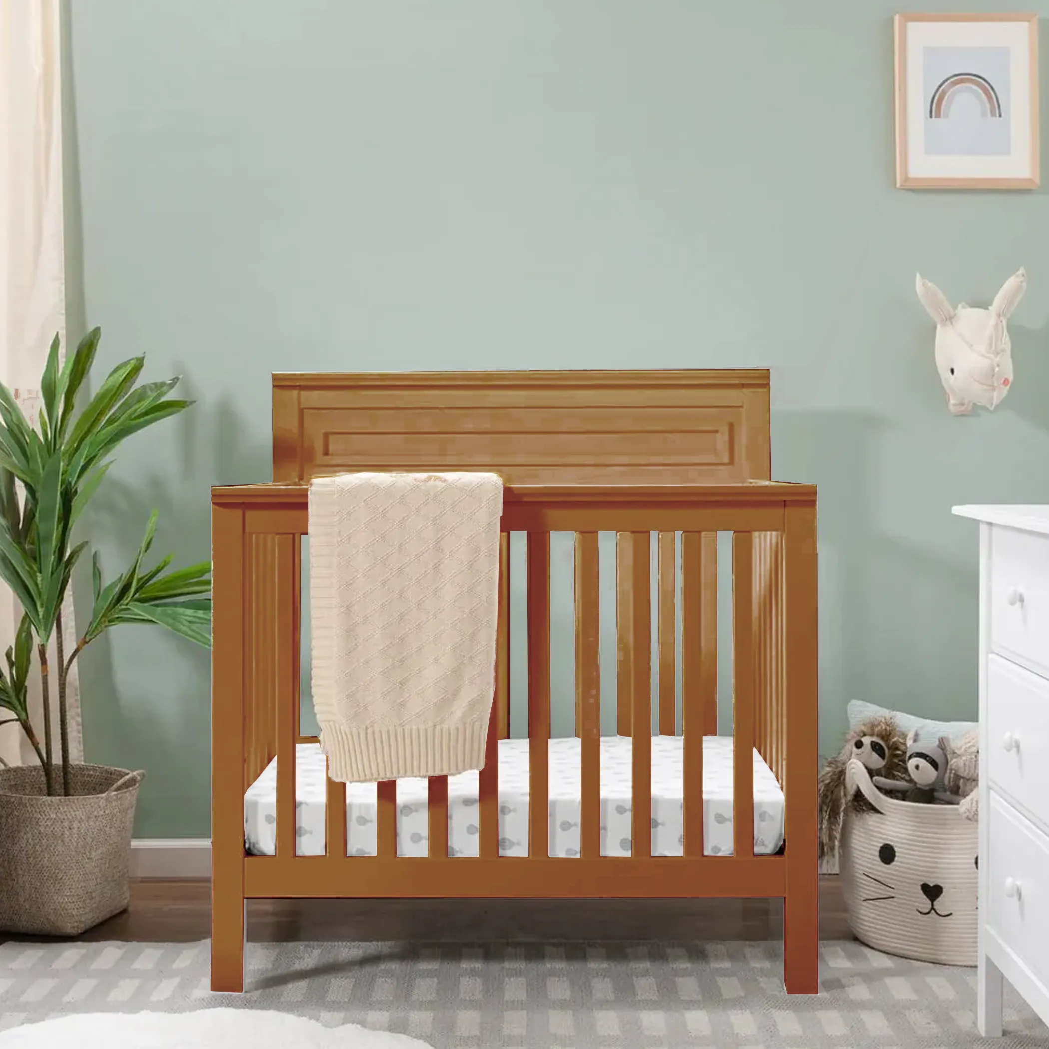 DAVINCI Autumn 4-in-1 Convertible Mini Crib - Chestnut