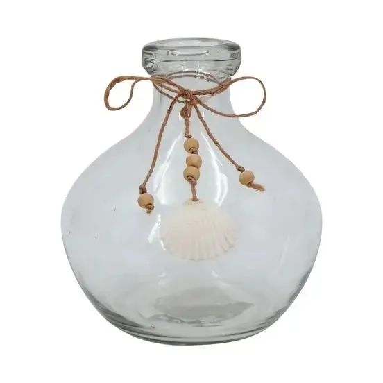 Decorative Bottle with Seashell Hanger