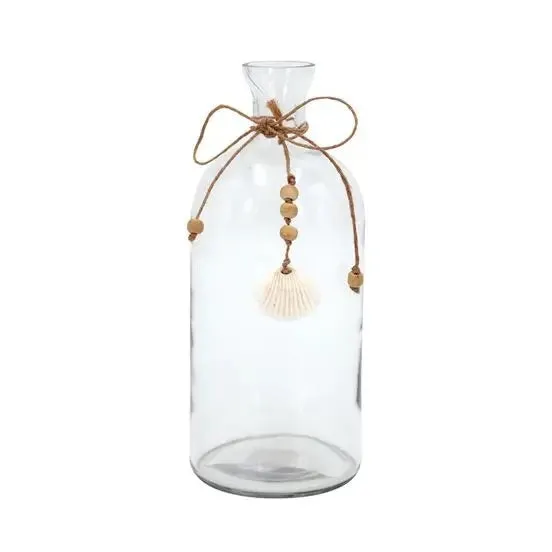 Decorative Bottle with Seashell Hanger