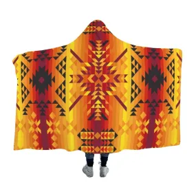 Desert Geo Yellow Red Hooded Blanket