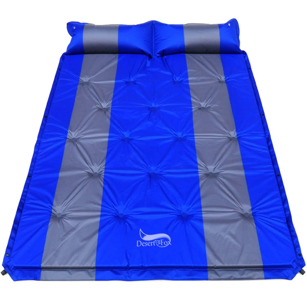 Desert&Fox 2 Person Air Mattress Self-inflating Tent Sleeping Mat Attached Air Pillow Inflatable Camping Sleeping Mattress Pad