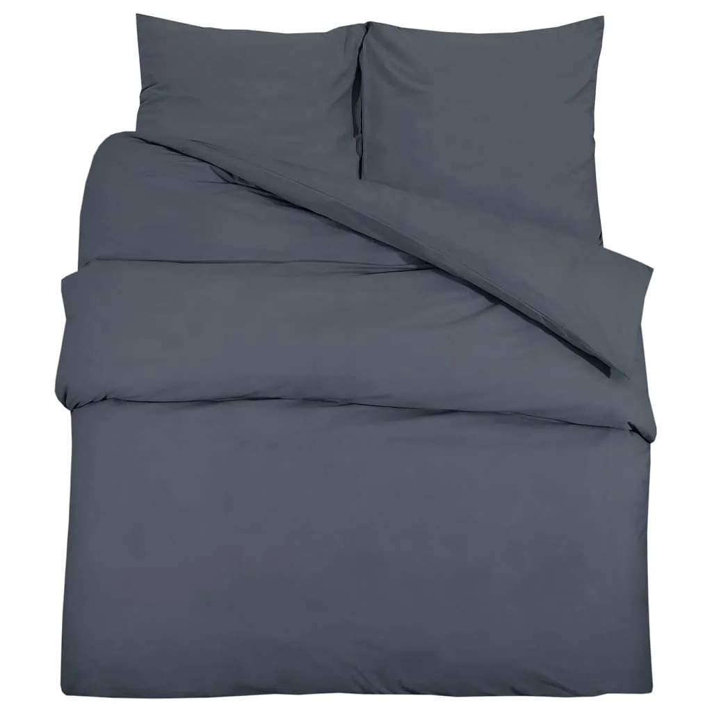 Duvet Cover Set Anthracite 260x240 cm Light-weight Microfiber