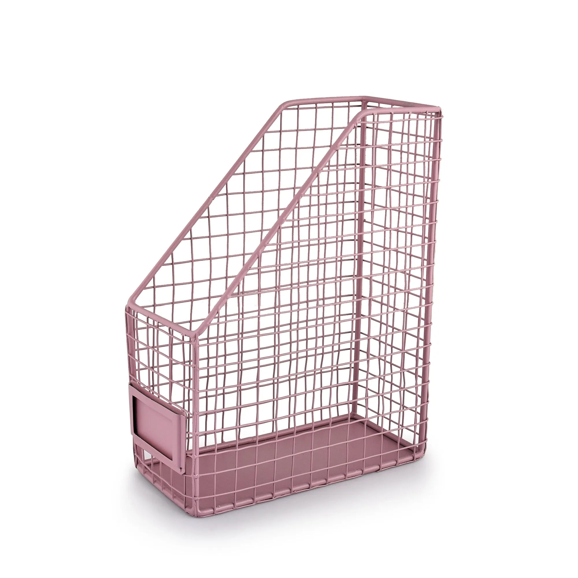 ELAN GRID Metal File Holder, Books and Magzine Holder (Mauve)