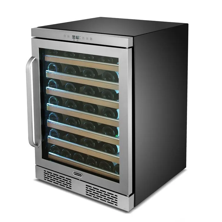 Elite Spectrum Lightshow 54-Bottle Stainless Steel 24" Built-in Wine Refrigerator