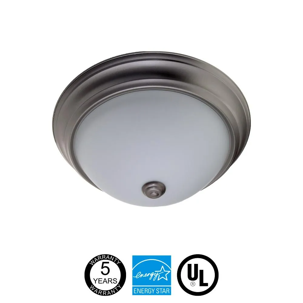 Energetic Lighting Flush Mount Round LED Ceiling Light With Brushed Nickel Finish - 18W - 120V - 1000 lumens - 3000K - Dimmable