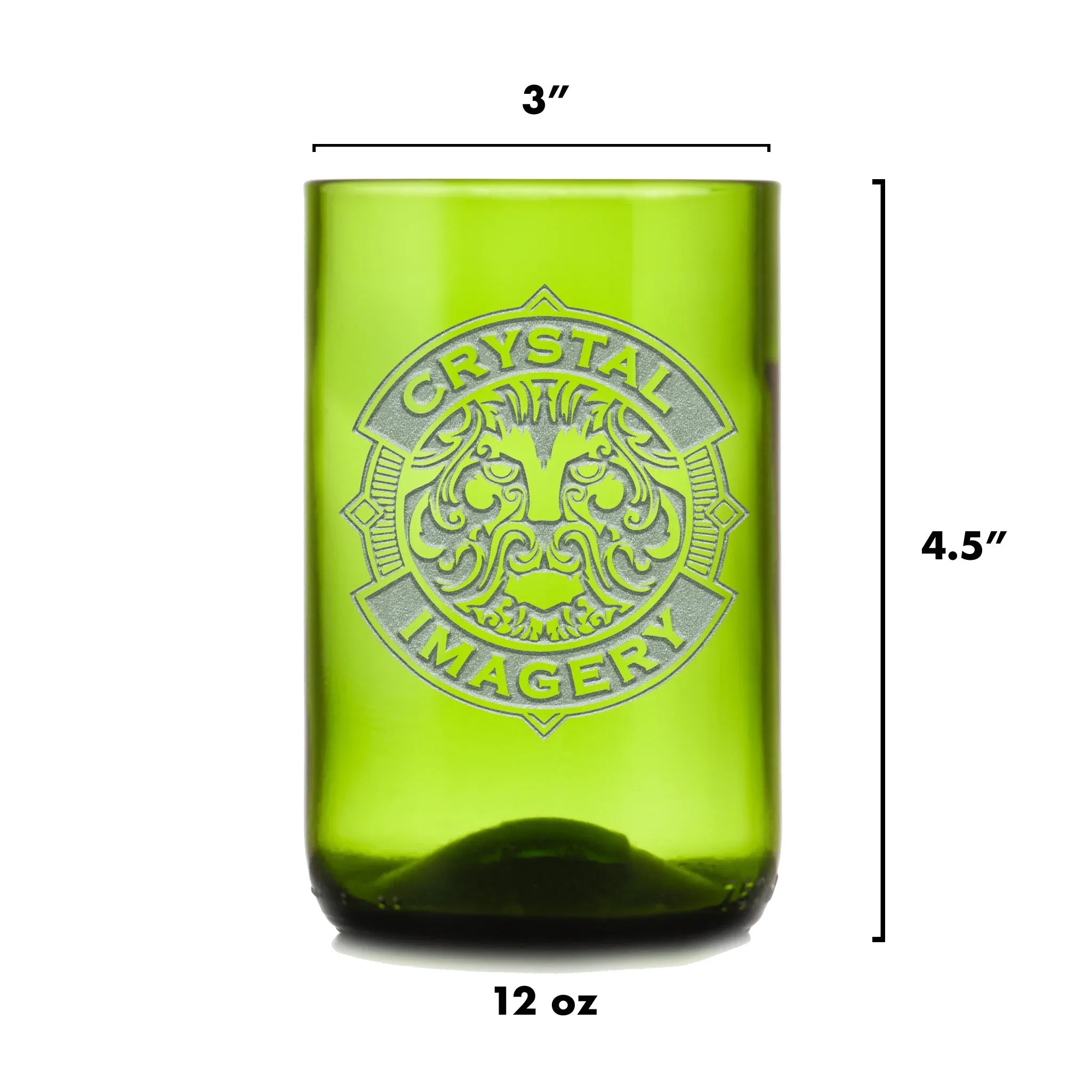 Engraved Birthday Gift Green Recycled Wine Bottle Glass Tumbler