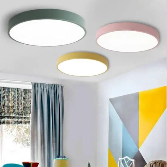 Erika Scandinavian Colourful Slim Round Ceiling Lamp