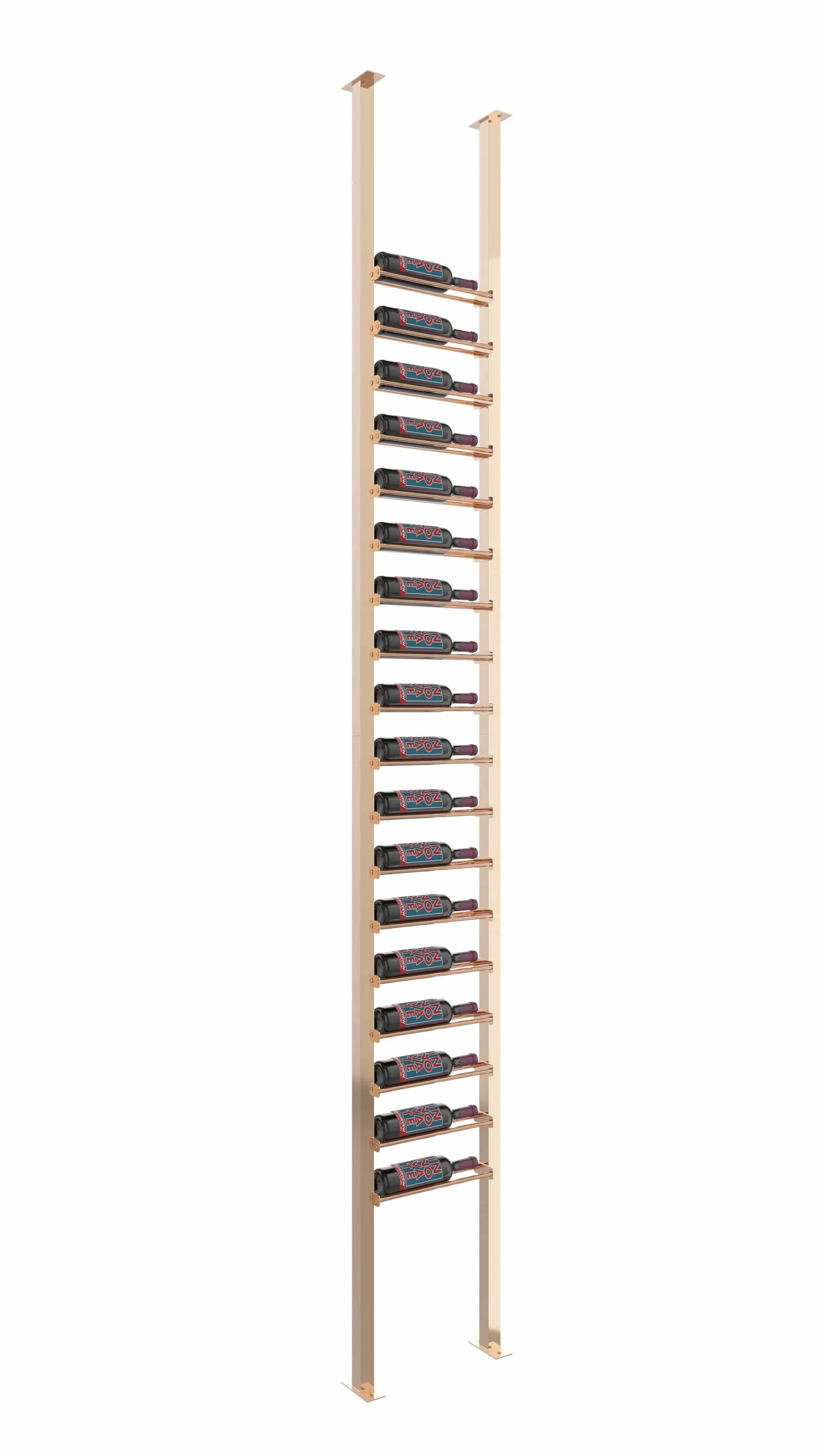 Evolution Low Profile Ultra Slim Floor-to-Ceiling Wine Rack 10 1C (18-54 Bottles)