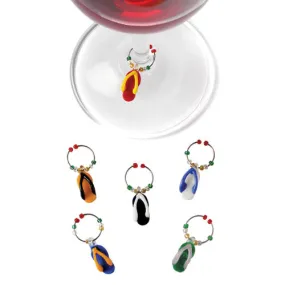 Flip Flop™: Glass Wine Charms