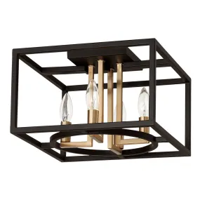 Four Light Ceiling Mount from the Mundazo Collection in Black and Brushed Gold Finish by Eglo USA