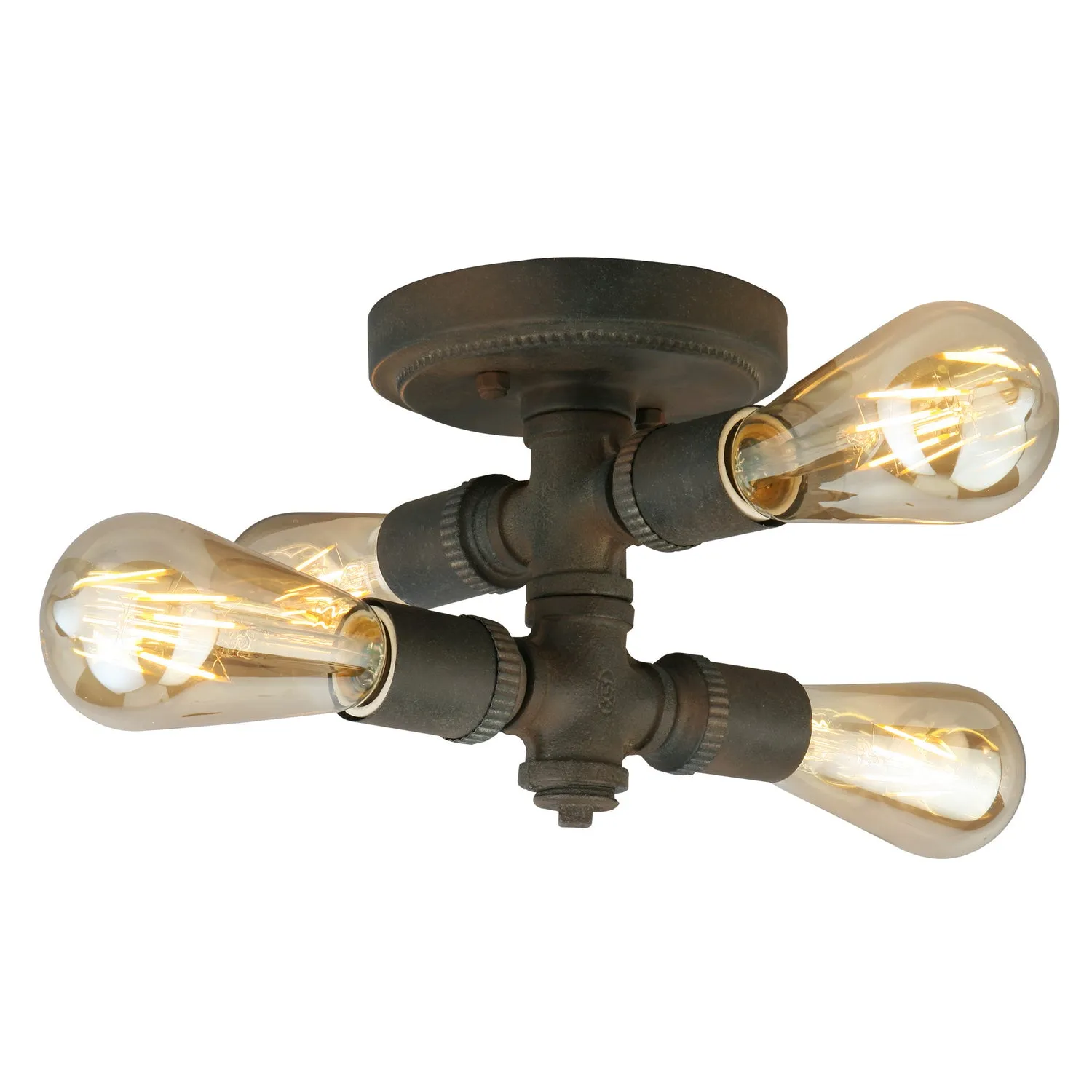 Four Light Ceiling Mount from the Wymer Collection in Zinc Finish by Eglo USA