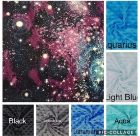 Galaxy/Space/Stars - Weighted Blanket or Lap Pad Cotton Fabric - Toddler, Child, Teen, Adult -Dot Minky - Anxiety, Sleep.