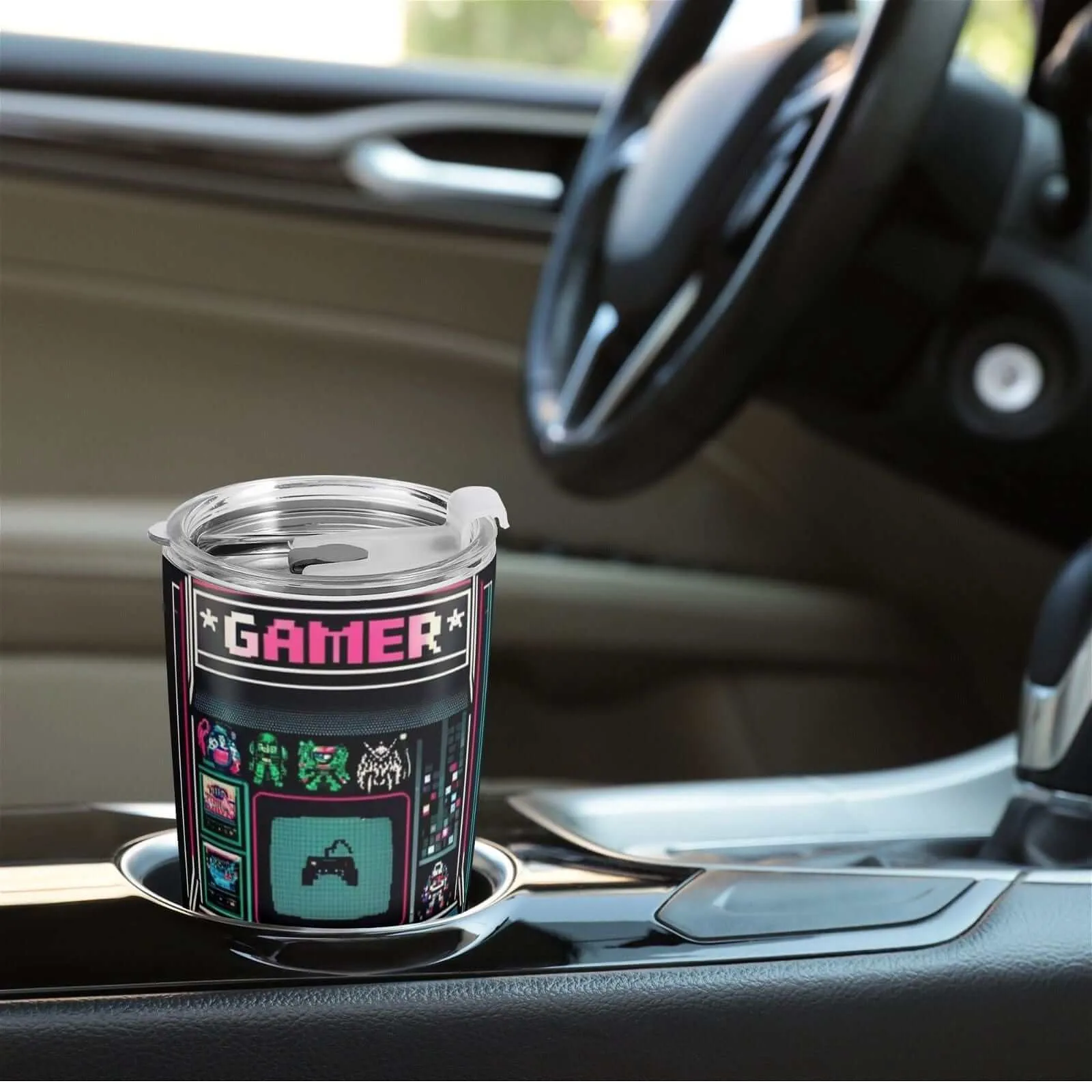 Gamer Inspired Car Cup  On-the-Go Gaming Fun