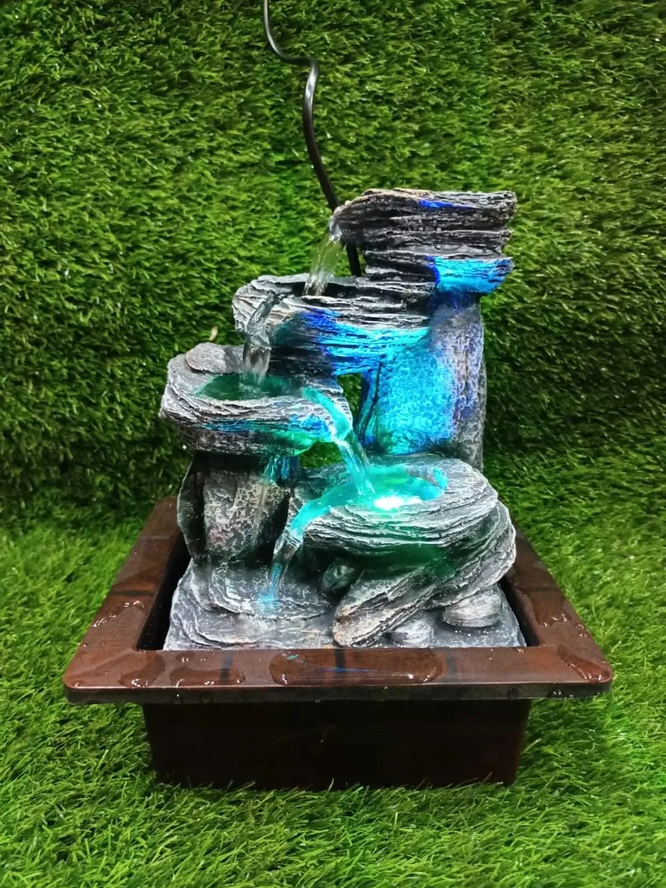 Garden Fountain with LED Lights, Decorative Indoor/Outdoor Water Feature