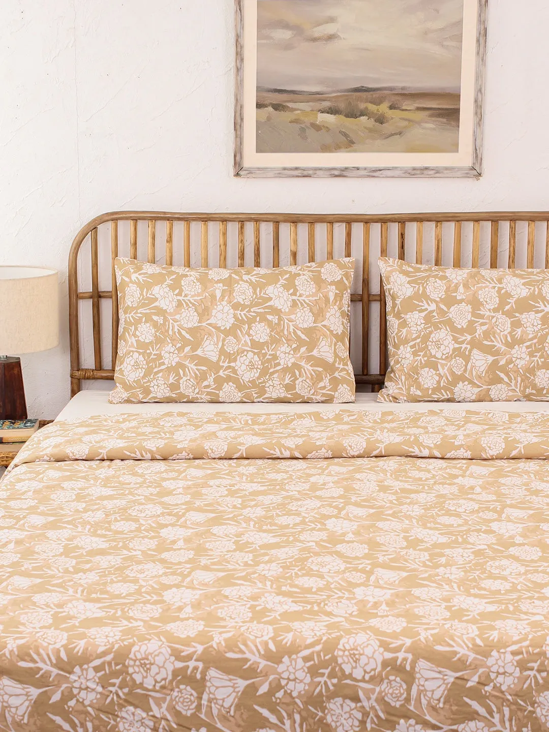 Genda Phool Single Duvet Cover (Beige)