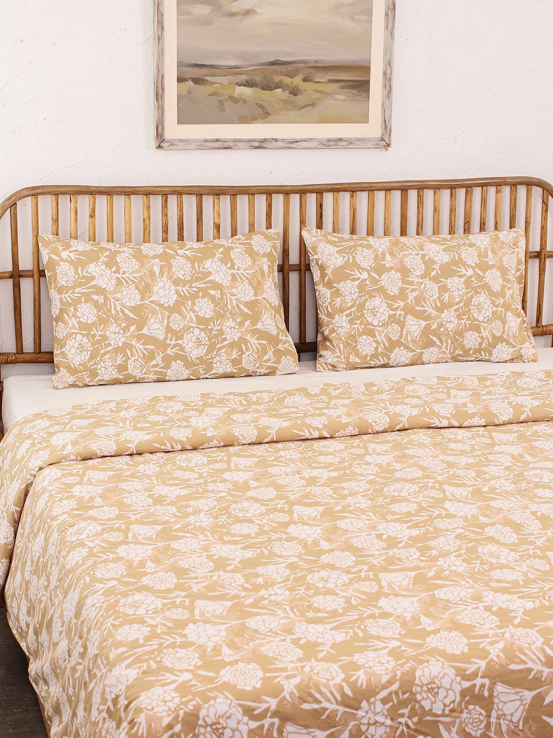 Genda Phool Single Duvet Cover (Beige)