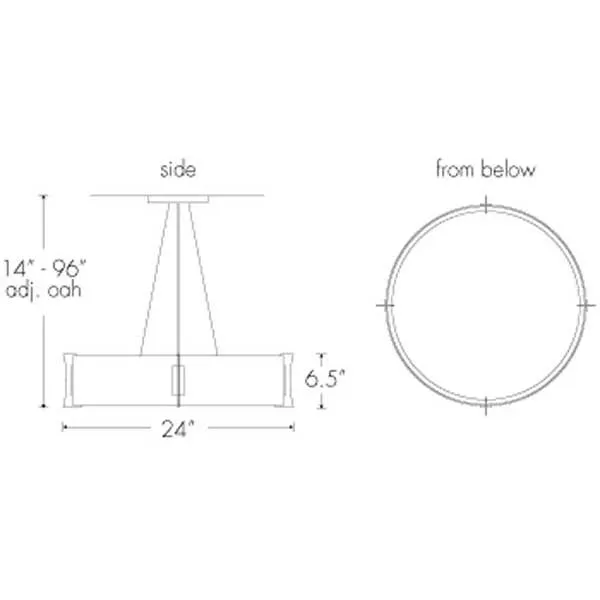 Genesis 11206-24-SFM Indoor/Outdoor Semi Flush Mount Pendant By Ultralights Lighting