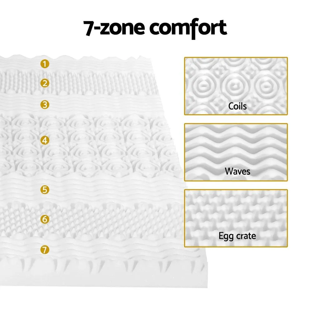 Giselle Bedding Memory Foam Mattress Topper 7-Zone Airflow Pad 8cm Double White