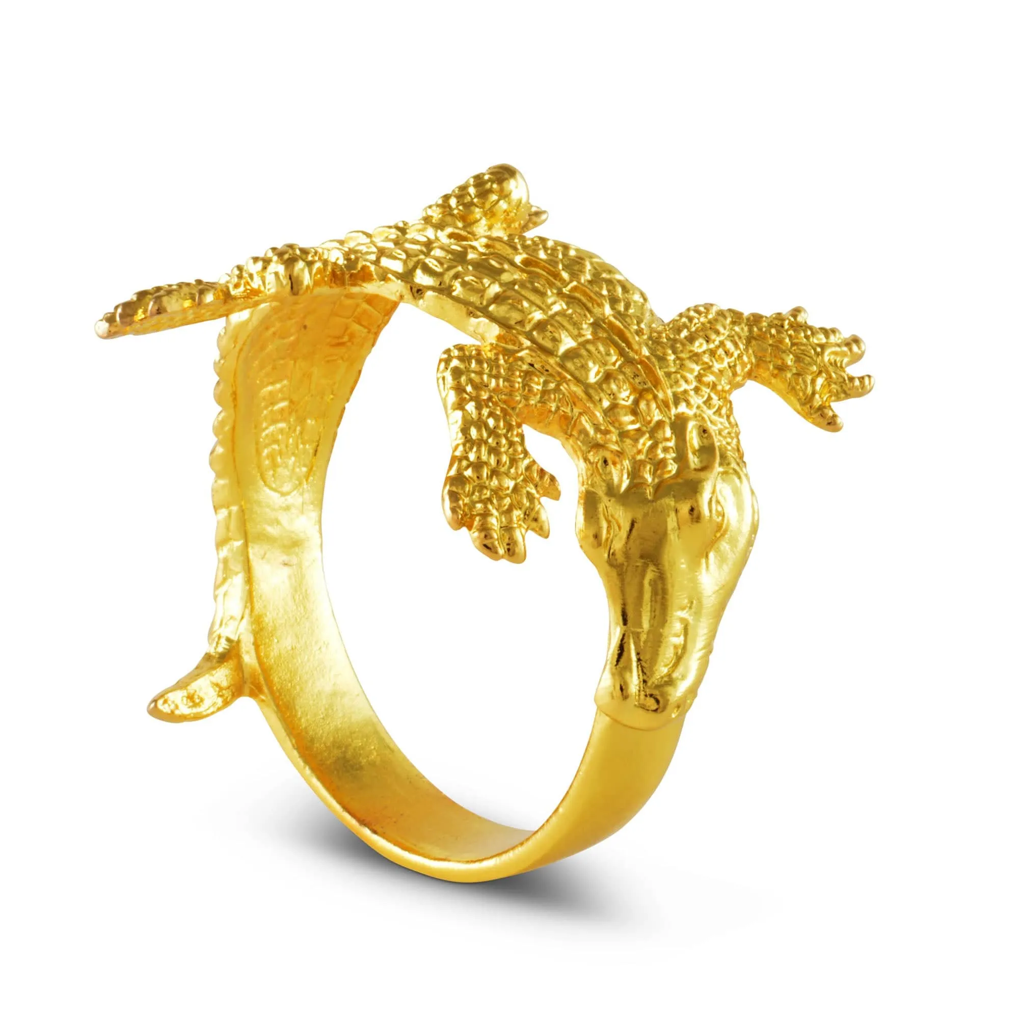 Gold Alligator Napkin Rings by Arthur Court Designs