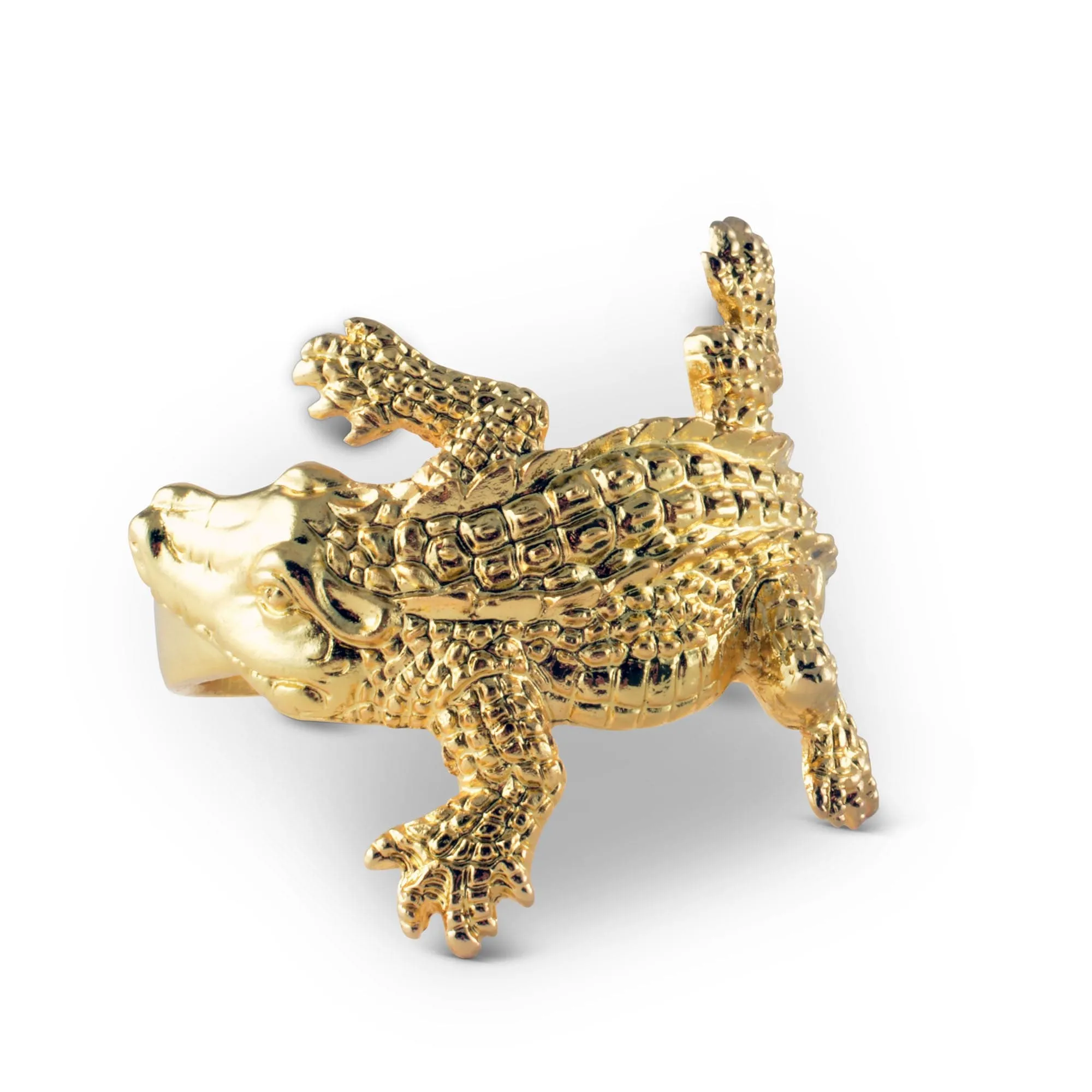 Gold Alligator Napkin Rings by Arthur Court Designs