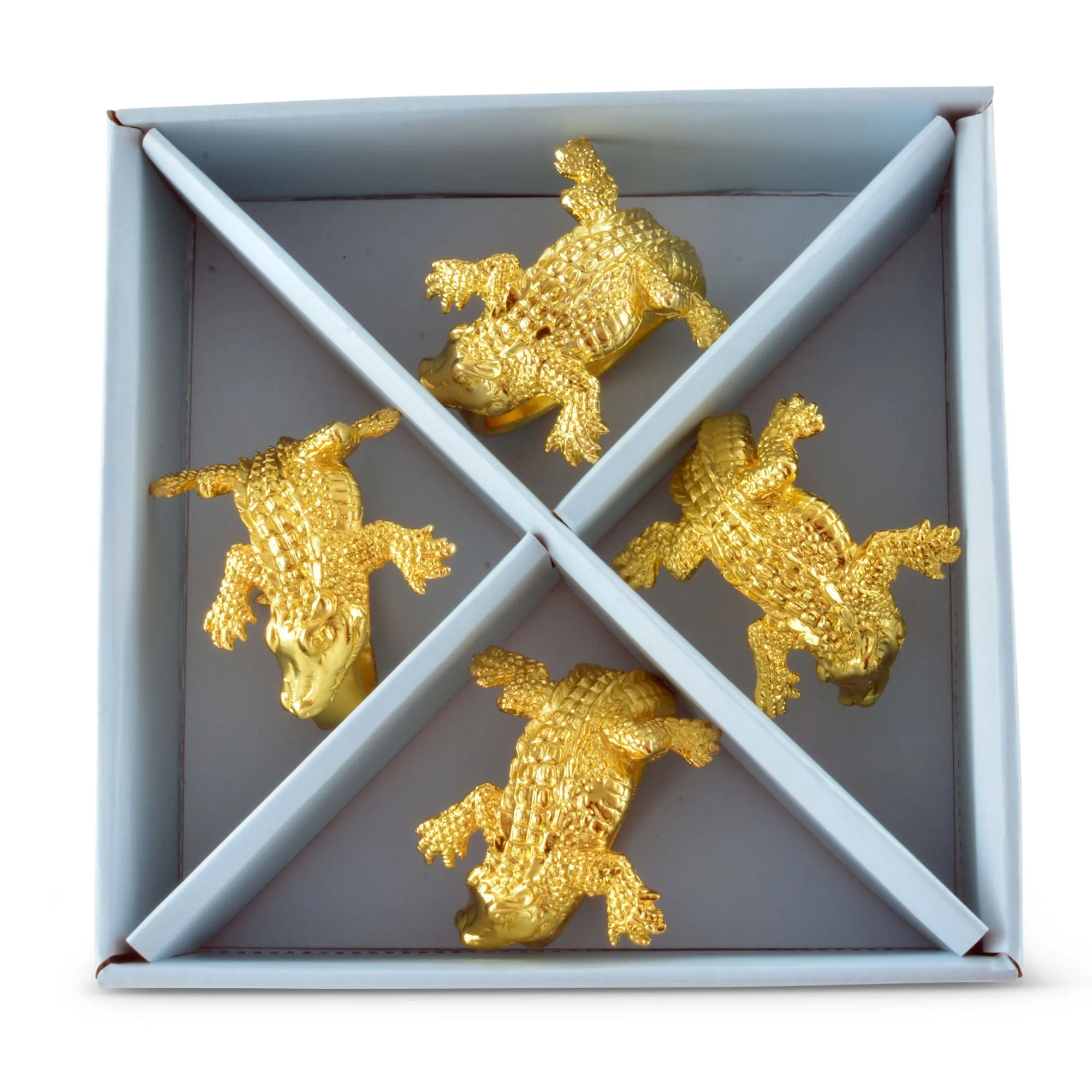 Gold Alligator Napkin Rings by Arthur Court Designs