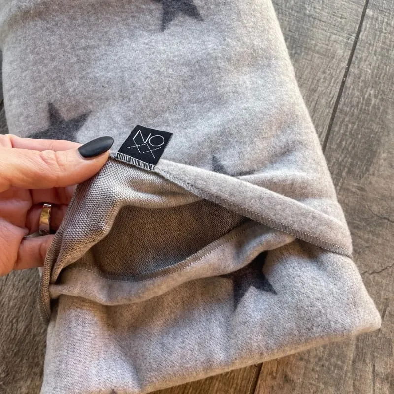 Gray Stars | Swaddle or Kids Throw Blanket