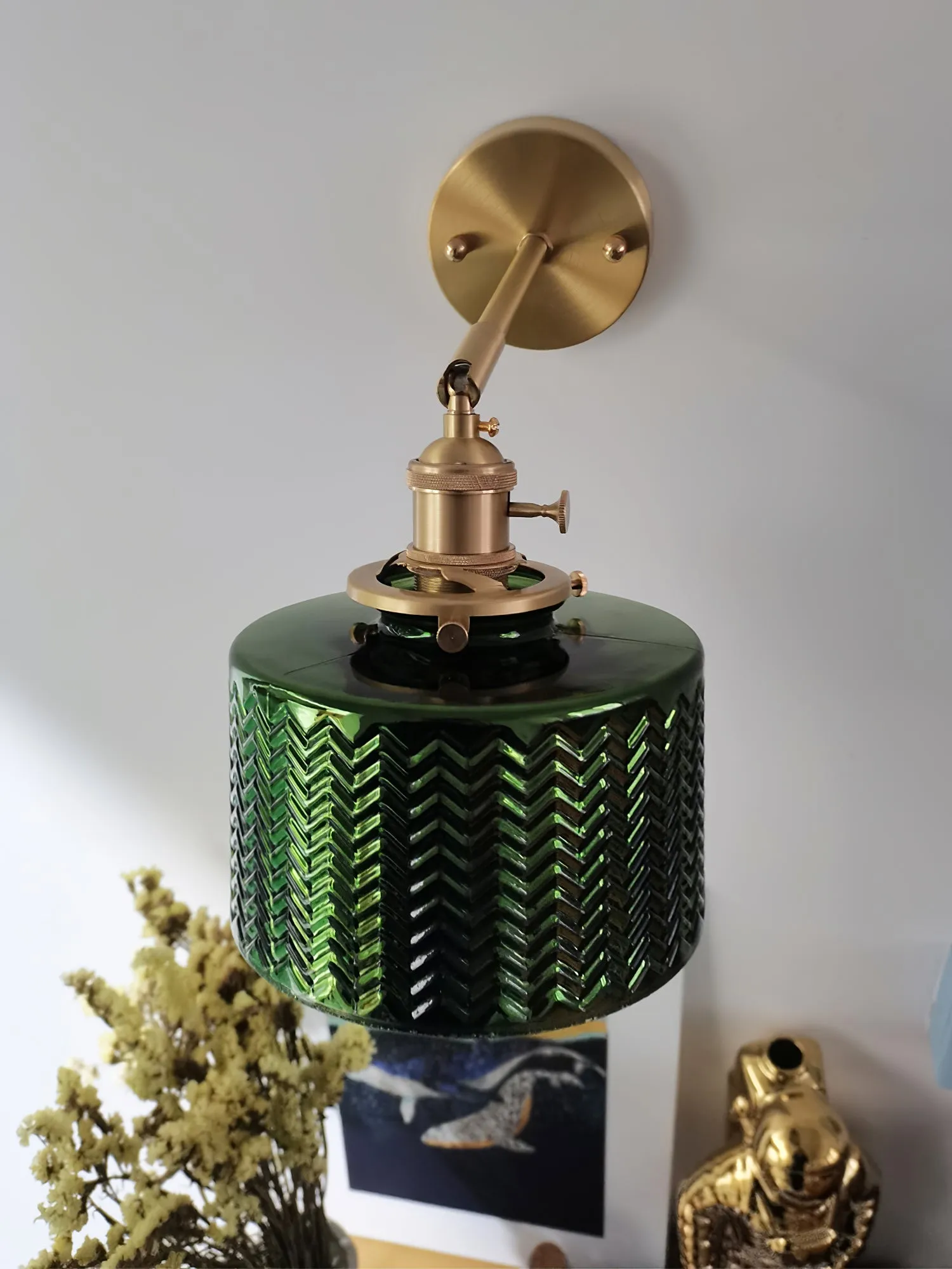 Green Glass Wall Lamp