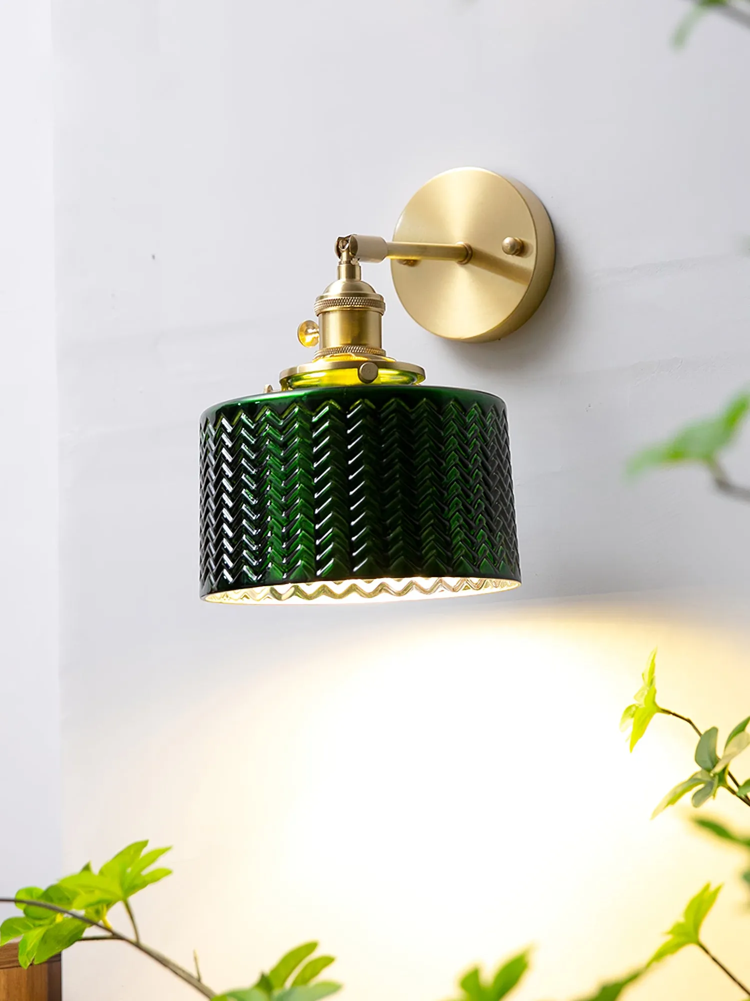 Green Glass Wall Lamp