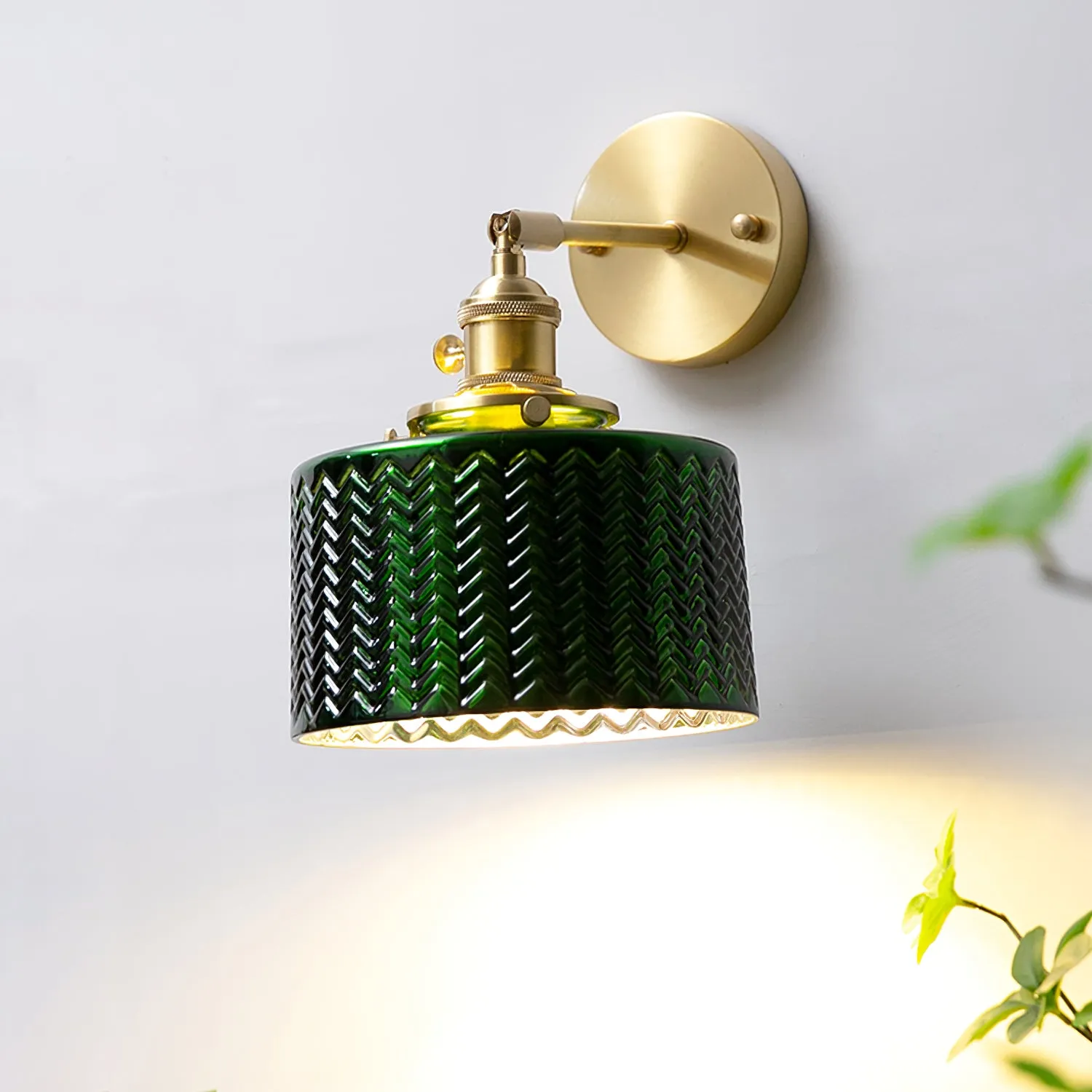 Green Glass Wall Lamp