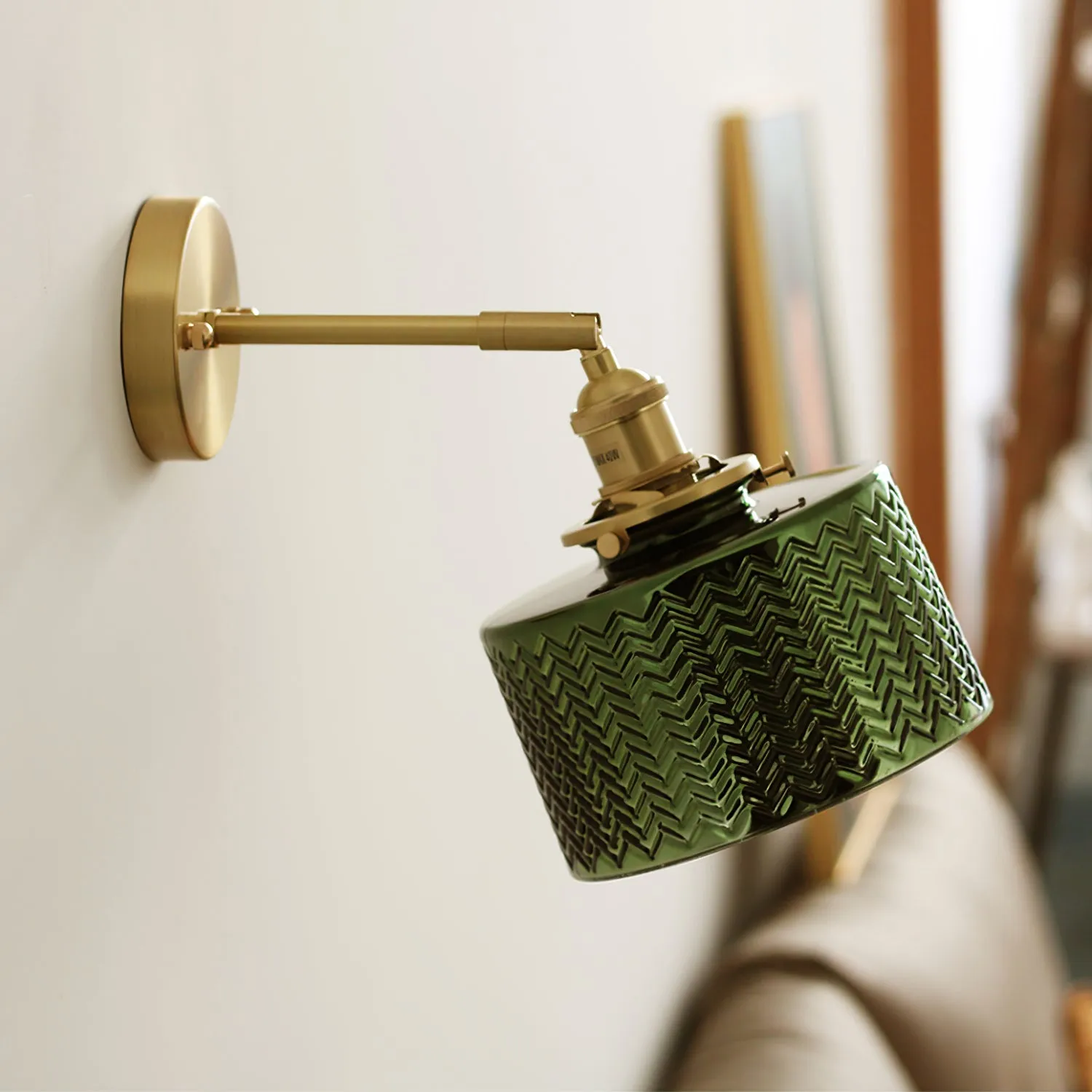 Green Glass Wall Lamp