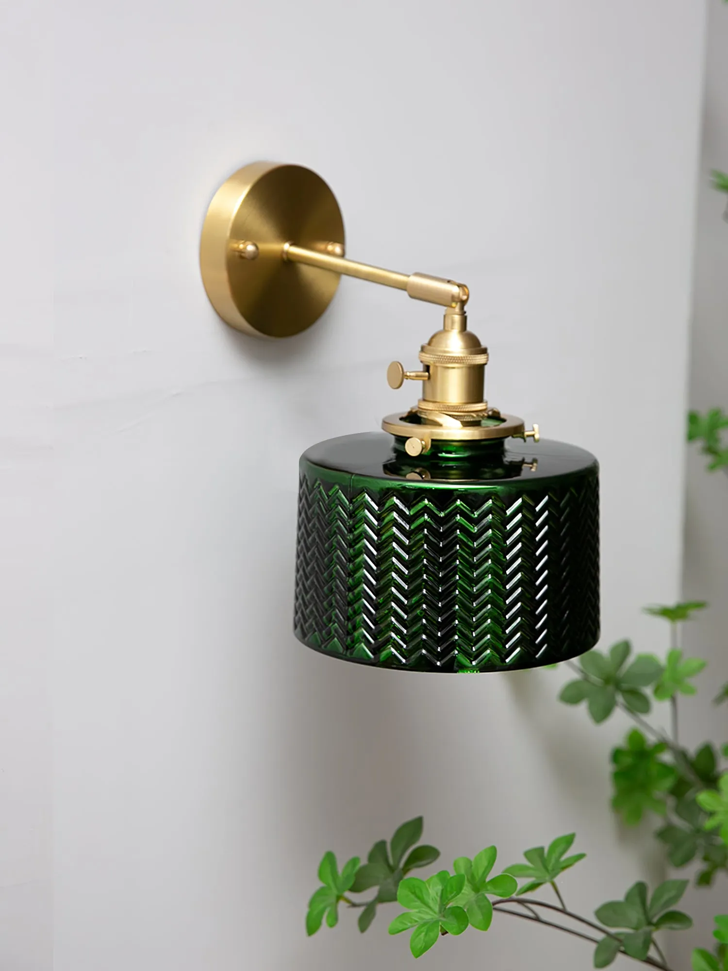 Green Glass Wall Lamp