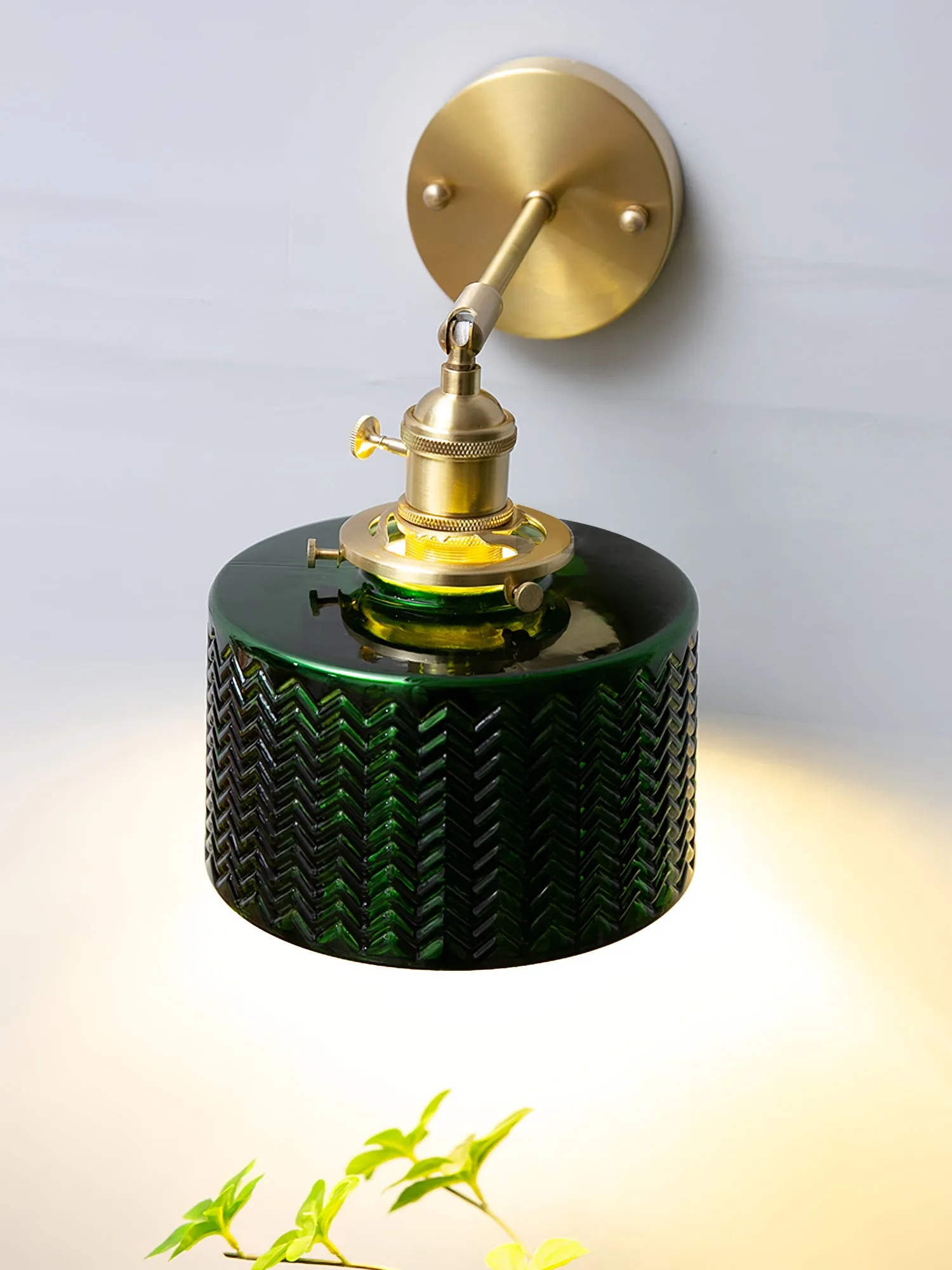 Green Glass Wall Lamp