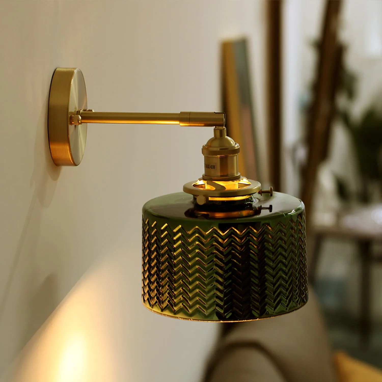 Green Glass Wall Lamp