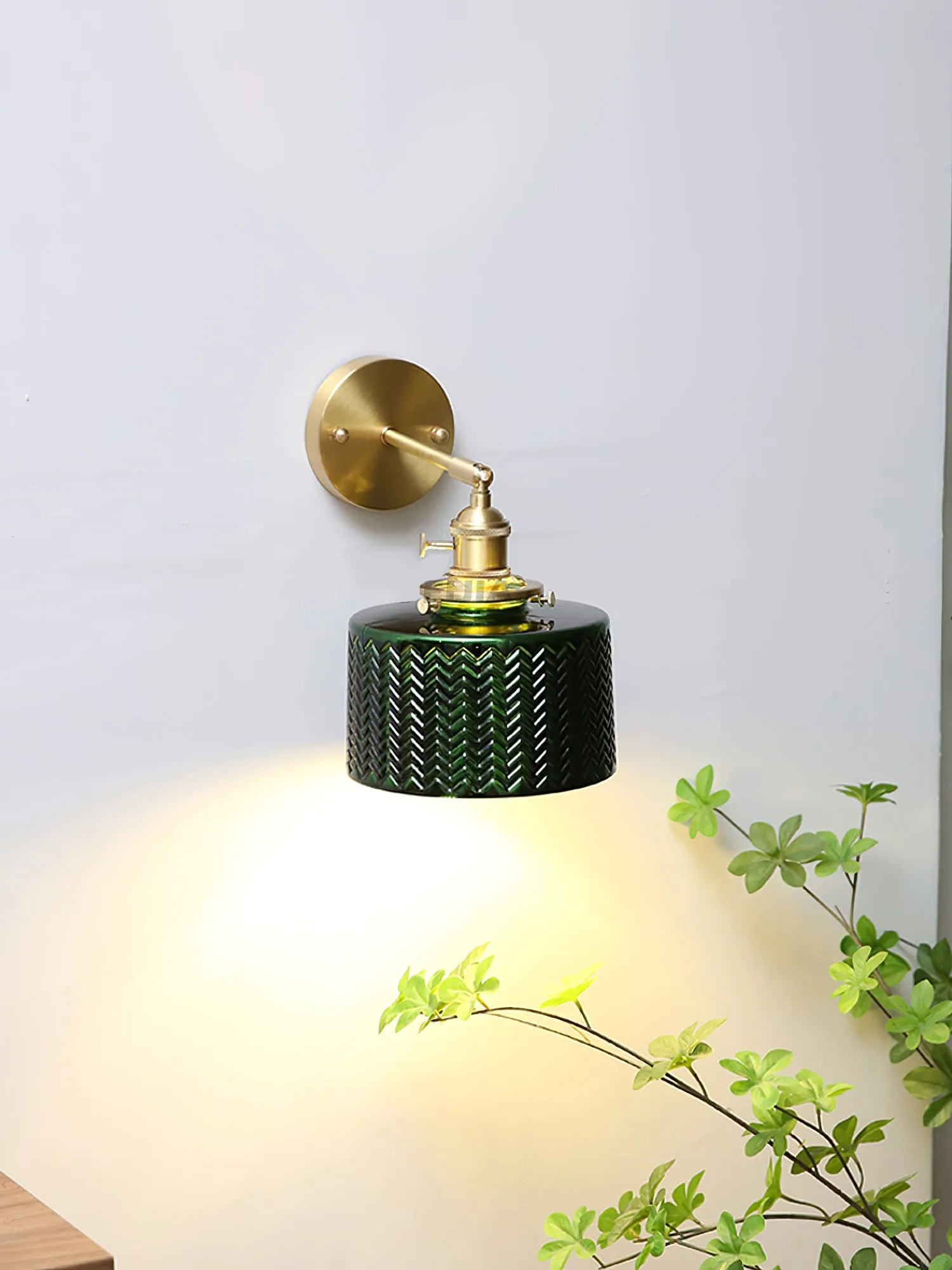 Green Glass Wall Lamp