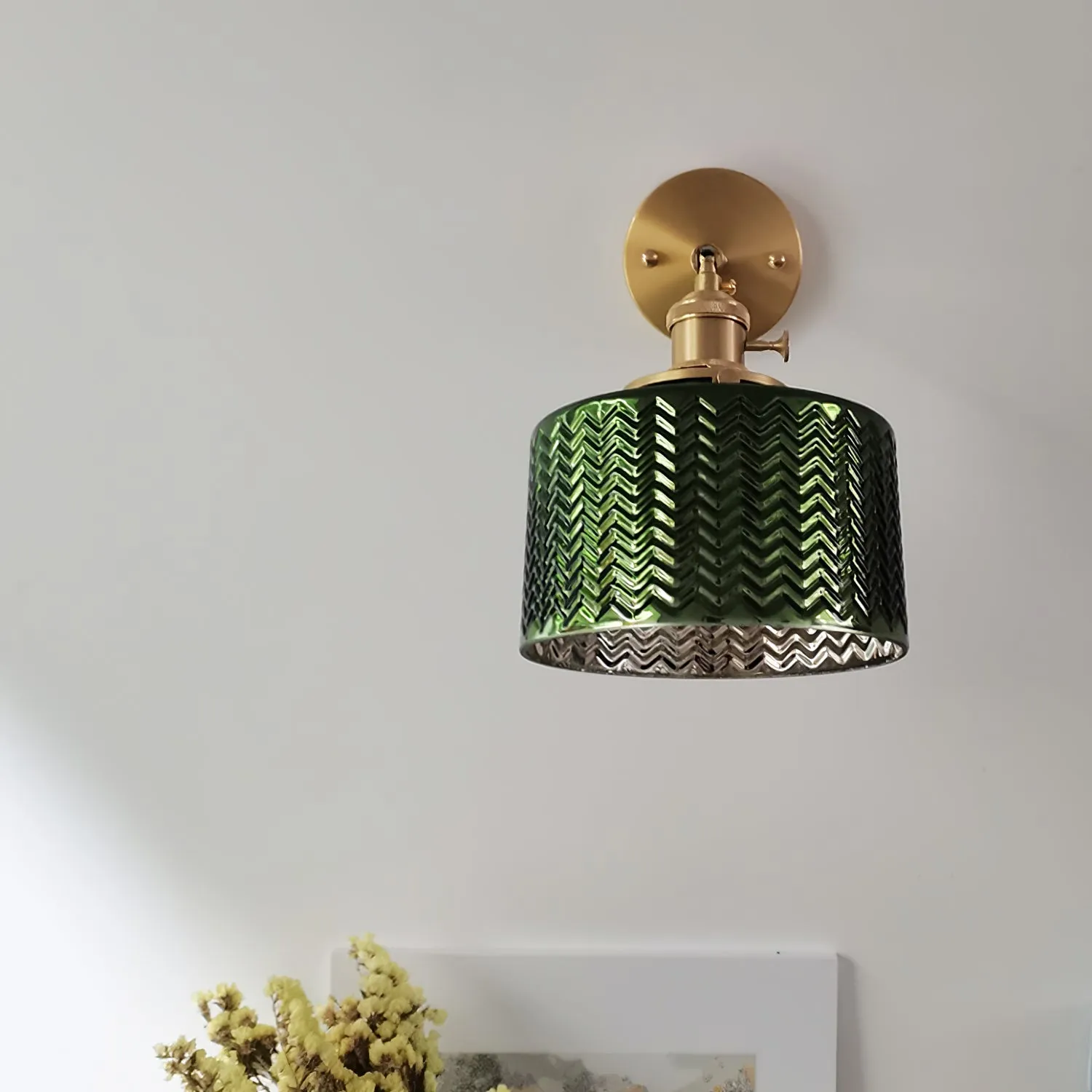 Green Glass Wall Lamp