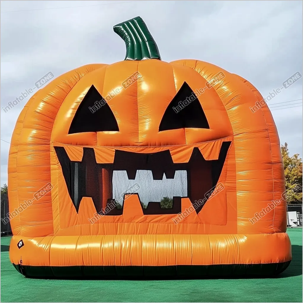 Halloween Blow Up Pumpkin Hollow Inflatables Jumping Castle Fan Inflatable Jack O Lantern