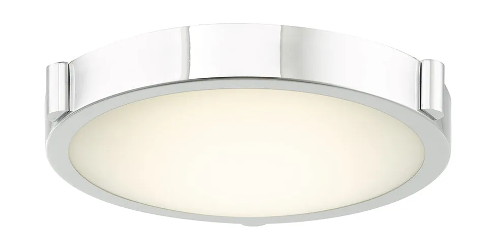 Halo 1-Light Flushmount in Chrome with Frosted Glass