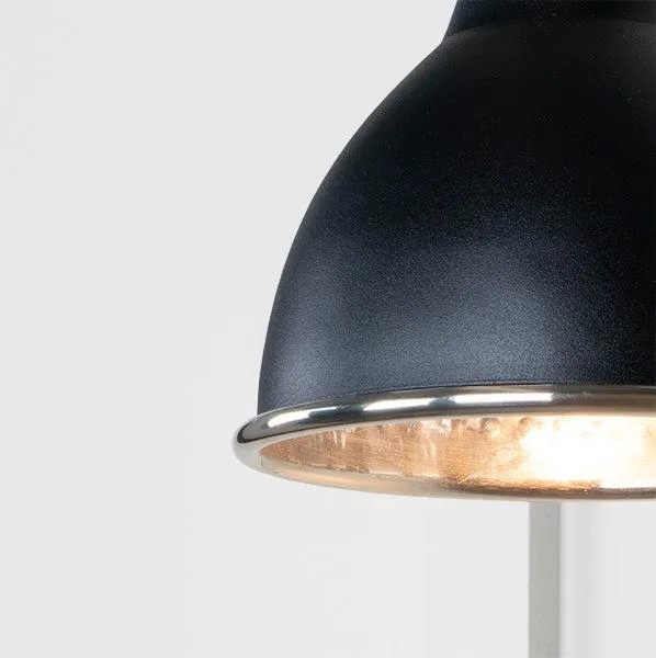 Hammered Nickel Brindley Wall Light in Elan Black | From The Anvil