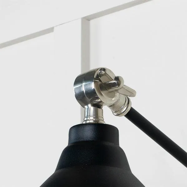 Hammered Nickel Brindley Wall Light in Elan Black | From The Anvil