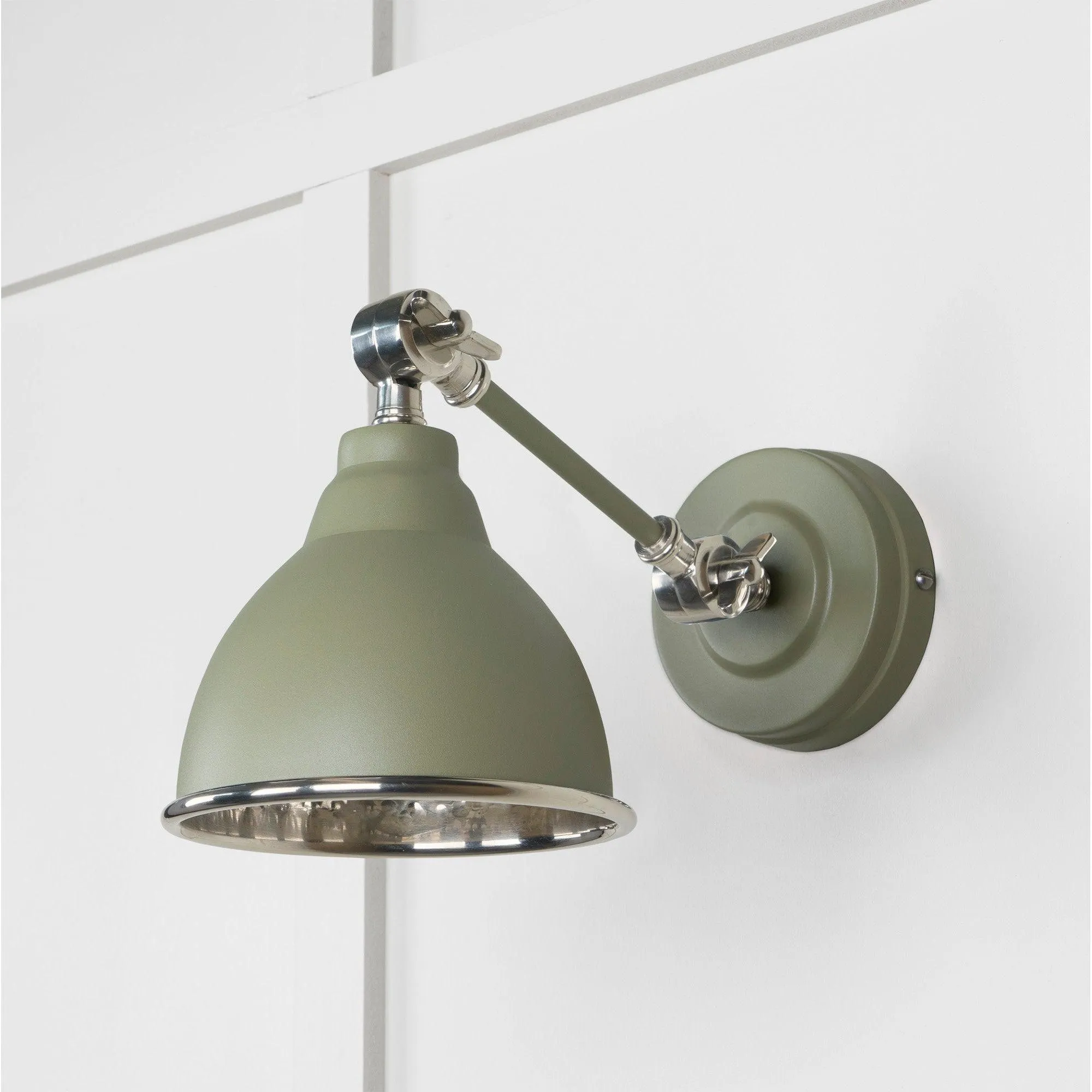 Hammered Nickel Brindley Wall Light in Tump | From The Anvil